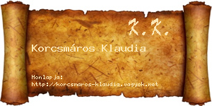 Korcsmáros Klaudia névjegykártya